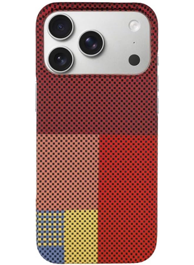 فوني Phoni Ultra Slim Magnetic Case for iPhone 17 Pro, Compatible with MagSafe, Thin Lightweight Matte Phone Case, Carbon Fiber Style Texture, Raised Camera Protection (Burnished Ember – Red Carbon) - Image 1